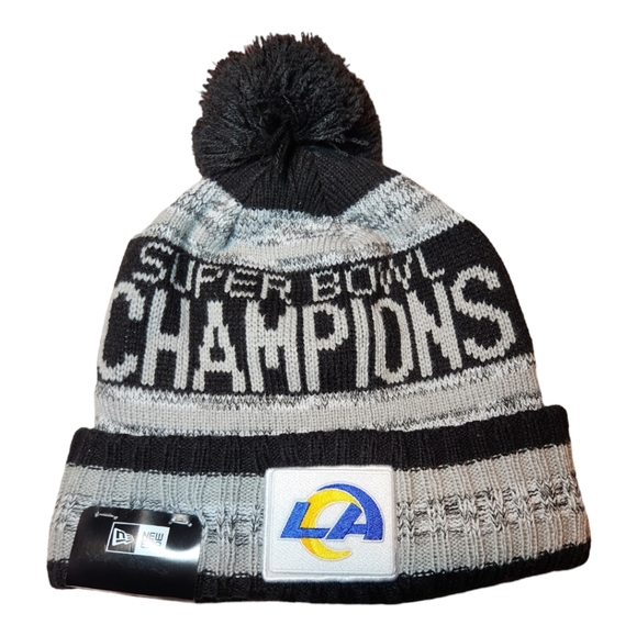 New Era Los Angeles Chargers Superbowl 56 Black & Grey Winter Beanie One Size - Picture 1 of 3